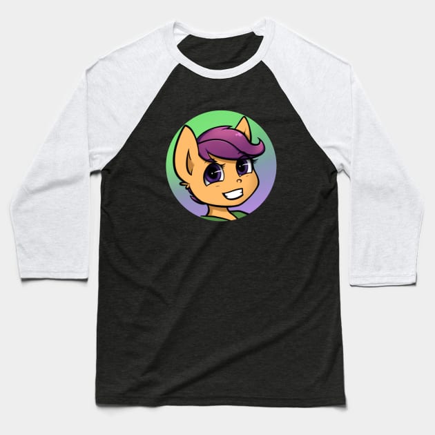 Scootaloo Anthro Baseball T-Shirt by MidnightPremiere
